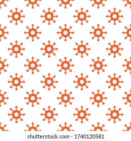 Coronavirus seamless pattern. Repetitive vector illustration of flat blue viruses on transparent background. Coronavirus, pandemic. EPS 10.