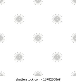Coronavirus seamless pattern. Vector illustration of virus symbols on white background