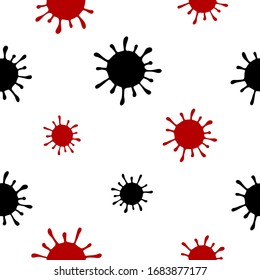 Coronavirus seamless pattern. Vector illustration of microbes isolated on white background. The world pandemic of coronavirus disease. Endless texture.