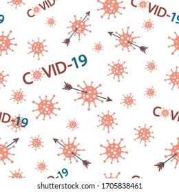 Coronavirus seamless pattern. Vector illustration of Covid-19.