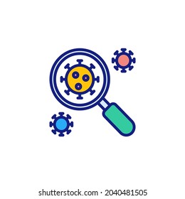 Coronavirus Searching icon in vector. Logotype