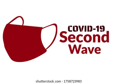 Concepto de segunda ola de Coronavirus. COVID-19, ó 2019-nCoV enfermedad respiratoria aguda. Plantilla para fondo, banner, afiche con inscripción de texto. Ilustración del vector EPS10