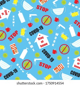 Coronavirus self quarantine vector concept pattern. Vector illustration background.