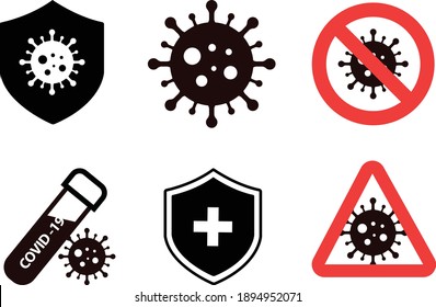 Coronavirus set of vector icons illustration on white background