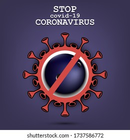 Coronavirus sign and bowling ball with a crossed line. Stop covid-19 outbreak. Caution risk disease 2019-nCoV. Cancellation of sports tournaments. Pattern design. Vector illustration