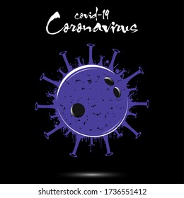 Coronavirus sign with bowling ball made of blots. Stop covid-19 outbreak. Caution risk disease 2019-nCoV. Cancellation of sports tournaments due to an outbreak of coronavirus. Vector illustration