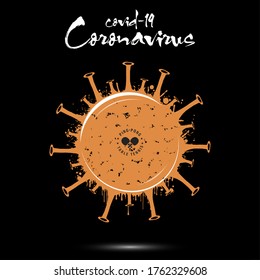 Coronavirus sign with ping-pong ball made of blots. Stop covid-19 outbreak. Caution risk disease 2019-nCoV. Cancellation of sports tournaments due to an outbreak of coronavirus. Vector illustration