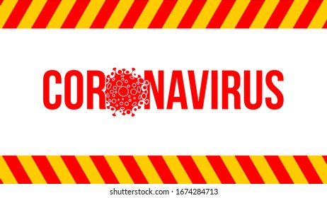 coronavirus sign in red yellow stripe sign vector illustration