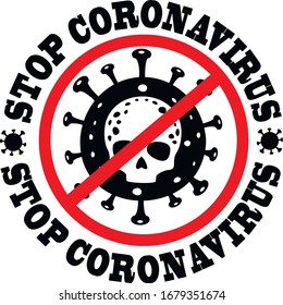 coronavirus sign with skull, t-shirt design