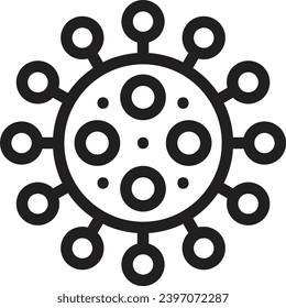 Icono de línea de vector único de Coronavirus