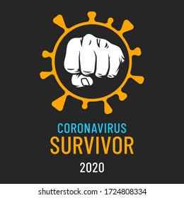 Coronavirus slogan, COVID19 virus stop fist sign