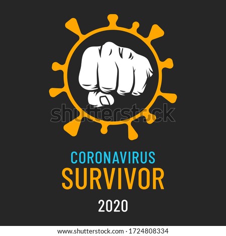 Coronavirus slogan, COVID19 virus stop fist sign