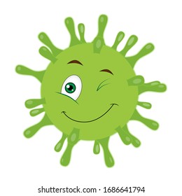 Coronavirus smiley. Emoji. New type of virus