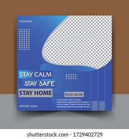 Coronavirus social media post template Design