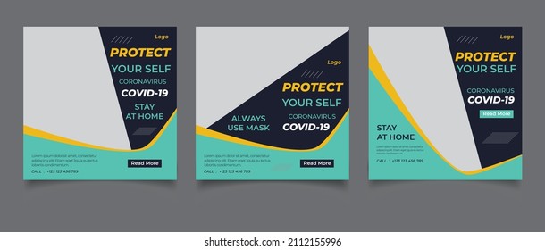 Coronavirus social media posts template
