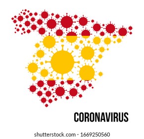 Coronavirus in Spain Map COVID-2019 Basque Country Madrid Pandemic Vector 