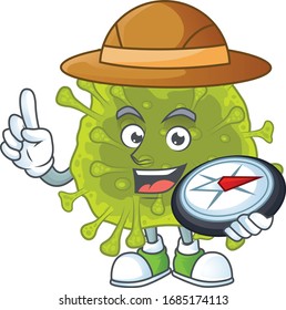 Coronavirus spread an experienced explorer working using a compass