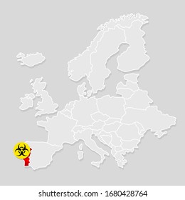 Coronavirus Spreading All Over The Europe. Pathogen Respiratory Coronavirus Covid-19 Europe Map Infographics, Vector Illustration