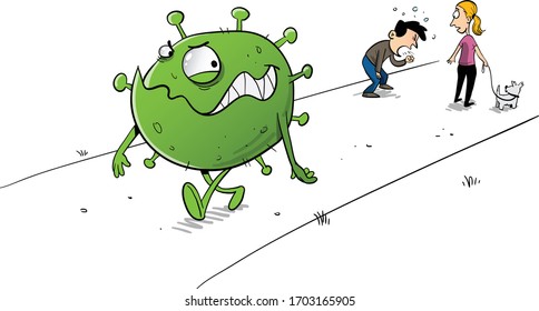 Coronavirus spreading through the community