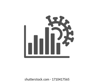 Coronavirus Statistics Icon. Covid-19 Confirmed Cases Graph Sign. Corona Virus Pandemic Symbol. Classic Flat Style. Quality Design Element. Simple Coronavirus Statistics Icon. Vector