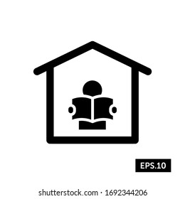 Coronavirus Stay At Home Icon, Stay At Home Sign/Symbol Silhouette Vector