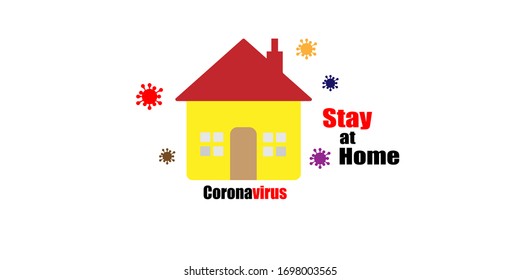 coronavirus stay at home symbol vector icon.