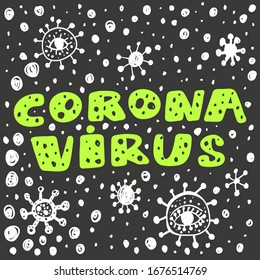 Coronavirus. Sticker for social media content. Vector hand drawn illustration design. Bubble pop art comic style poster, t shirt print, post card, video blog cover