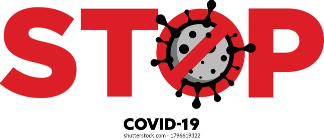 icono del vector covid-19 de parada de coronavirus