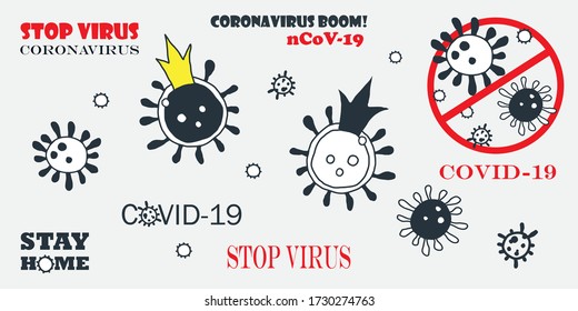 Coronavirus stop epidemic vector seamless pattern