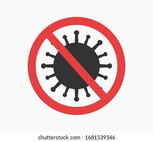  Stoppschild des Coronavirus. Vektorillustration.