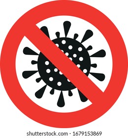  Signo de parada del coronavirus. Signo de advertencia de coronavirus 2. 2019-nCoV. Vector