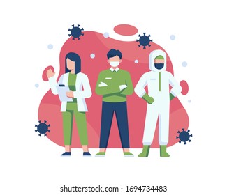 Coronavirus Super Hero Consisting Of Doctors, Nurses And Medical Worker