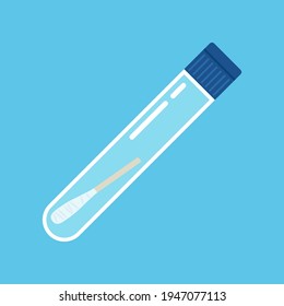 Inflamación de coronavirus en el vector del tubo de ensayo. Kit de frotis de prueba Covid-19.