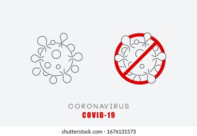 CoronaVirus symbol. Covid-19 icon, stay home - stop the spread concept