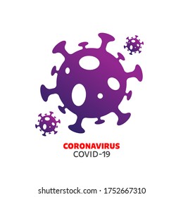 Coronavirus Symbols Puprle Gradient Color