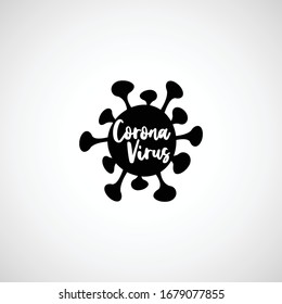 CoronaVirus. Symolical Icon. calligraphy Corona virus - staying at home print. Home Quarantine illustration.Vector Eps10