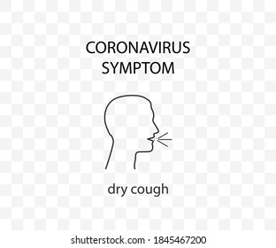 Coronavirus symptom, dry cough, covid-19. Vector illustration.
