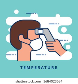 coronavirus symptom with fever icon. vector illustration
