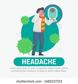Coronavirus Symptom Kopfschmerzen Vektorillustration Illustration