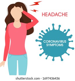 Coronavirus symptoms COVID-19 medical vectorvector illustration infection. Background with virus cells. Dangerous corona virus. Novel Coronavirus 2019-nCoV.