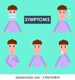 Coronavirus symptoms poster. Virus prevention - Vector illustration