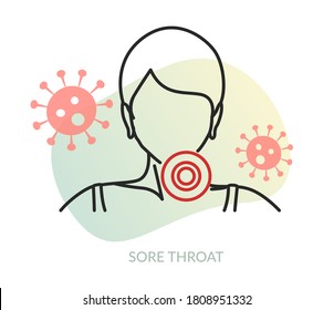 Coronavirus Symptoms - Sore Throat - Icon as EPS 10 File