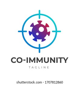 Coronavirus Target Co Immunity Logo Design Vector EPS 10