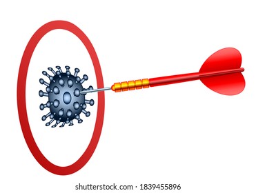 coronavirus target and dart arrow illustration Concept for Novel coronavirus covid-19