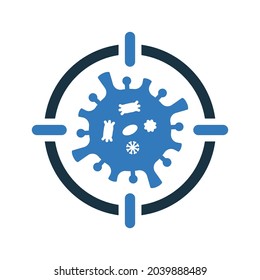 Coronavirus, Zielsymbol. Einfache bearbeitbare Vektorgrafik.