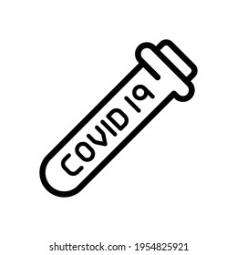 Coronavirus test, covid 19, simple medical icon. Black icon on white background