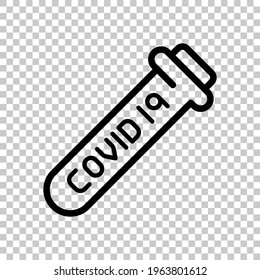 Coronavirus test, covid 19, simple medical icon. Black editable linear symbol on transparent background