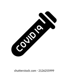 Coronavirus test, covid 19, simple medical icon. Black icon on white background