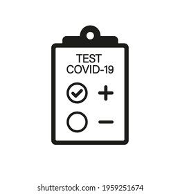 Coronavirus test icon for COVID-19. Vector illustration