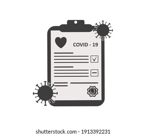 Coronavirus test icon design. Tested positive for COVID-19 concept. Vector illustration